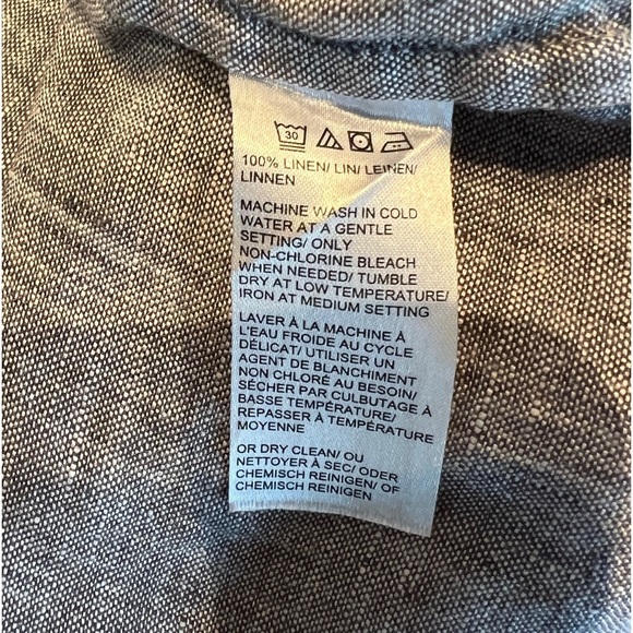 Saks Fifth Avenue Linen V-neck Tunic. Gray size small - Picture 6 of 9